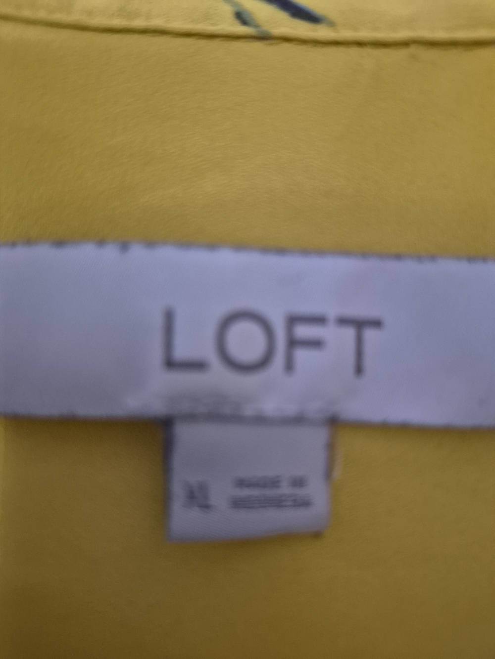 LOFT Yellow Floral Ruffle V-Neck Sleeveless Blouse - Picture 3 of 7